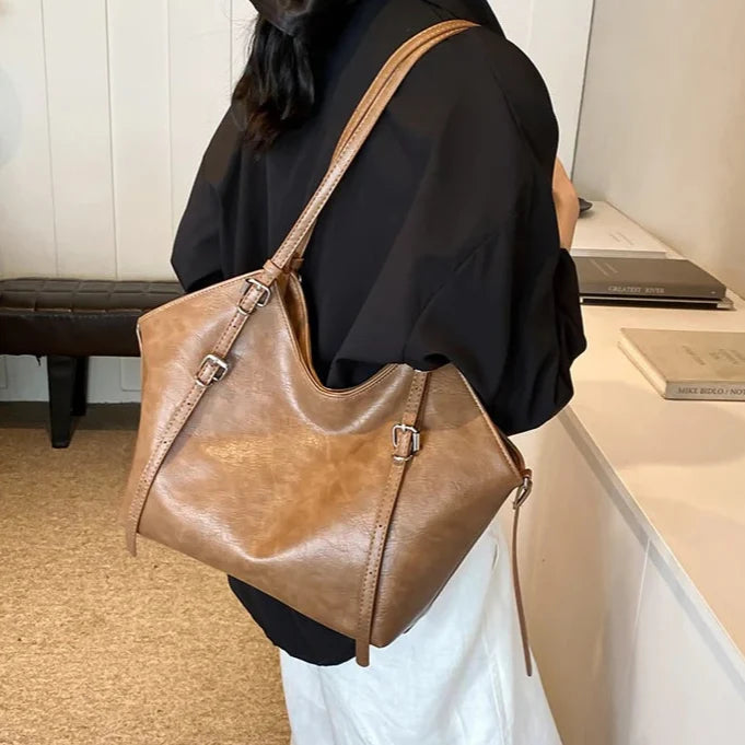Cognac Yara shopper set fra siden