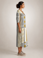 Christel | Boho-Maxikleid mit Patchwork-Print