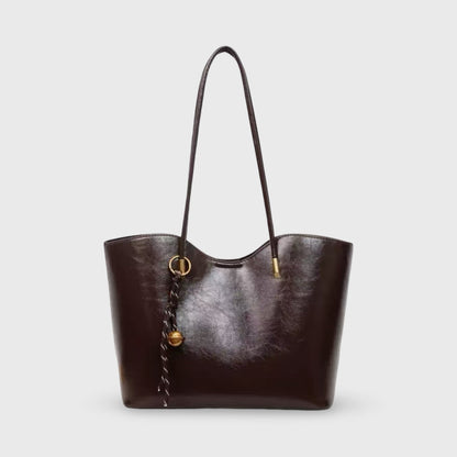 Mørkebrun Sierra shopper set forfra