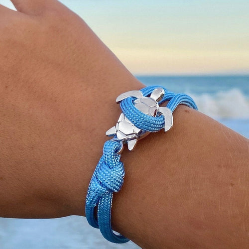 Havskildpadde | Snoet armbånd med skildpaddelås – Visning 01