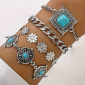 Himmelsten | Sæt med armbånd med turkisfarvede sten – Visning 01