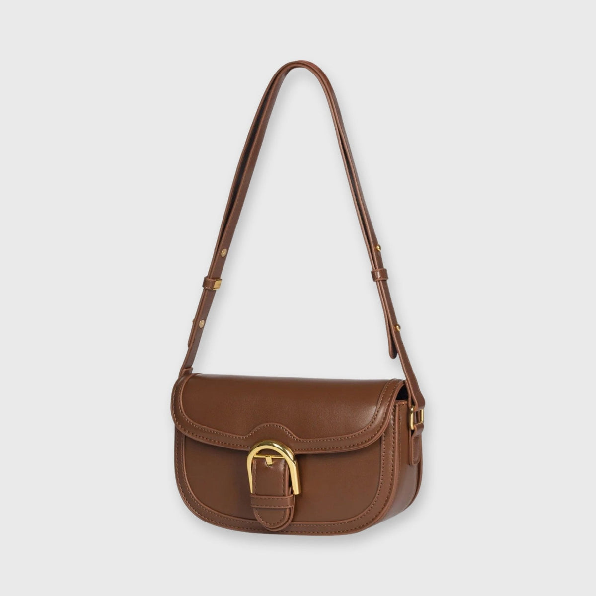 Brun Bella mini skuldertaske detaljebillede