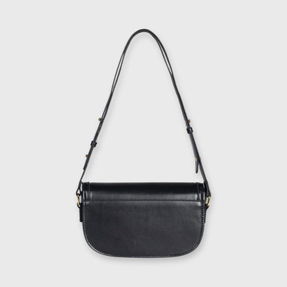Sort Bella mini skuldertaske set skråt forfra