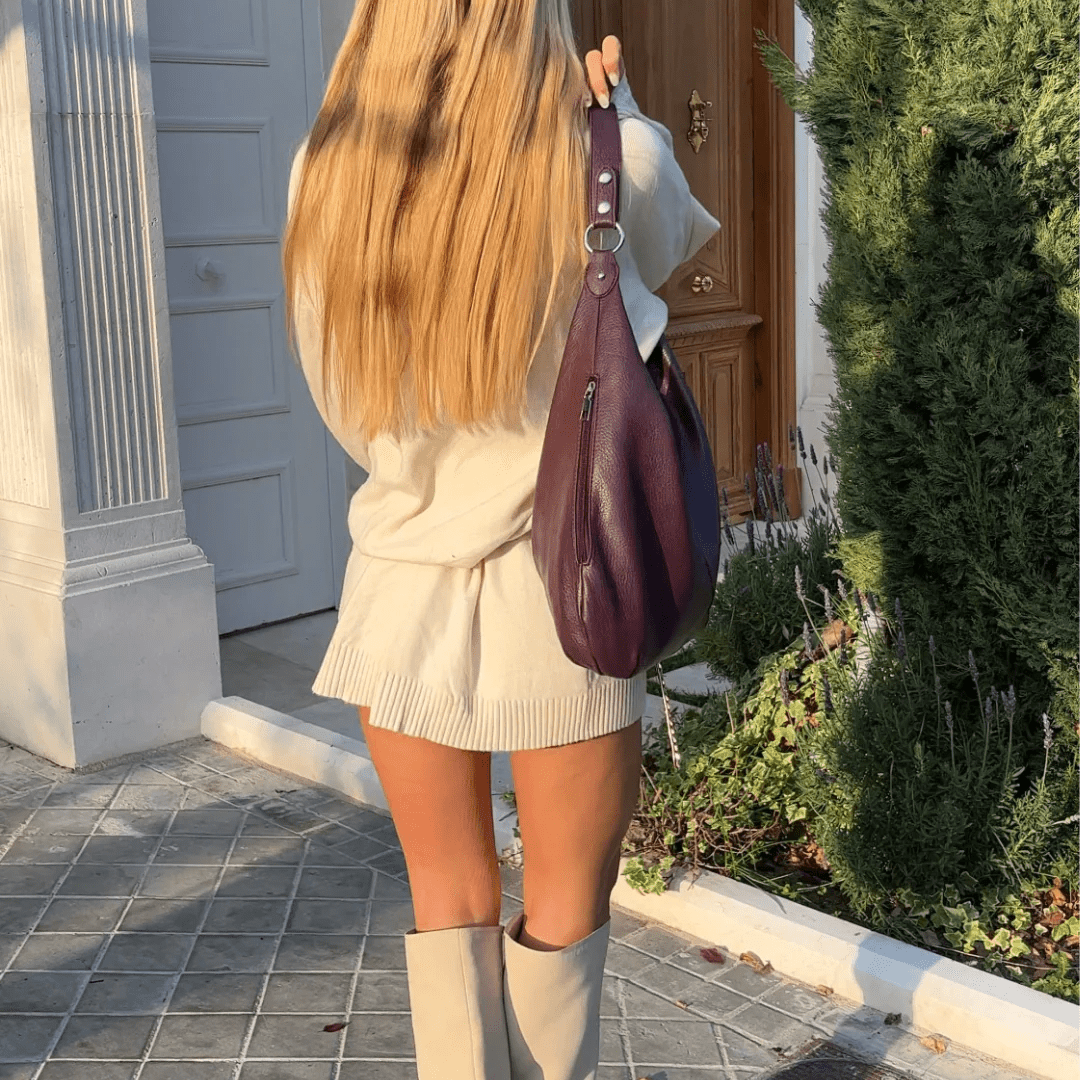 Bordeaux Cassie hobotaske set skråt forfra