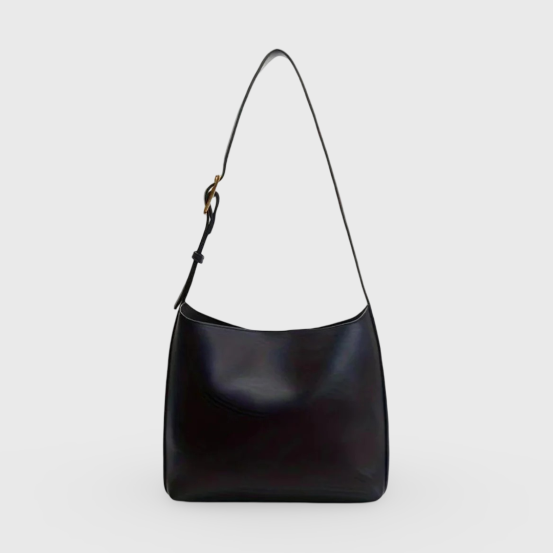 Sort Classy Workday skuldertaske set forfra
