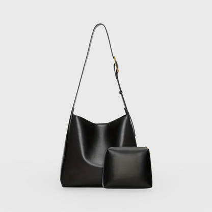 Sort Classy Workday skuldertaske set fra siden