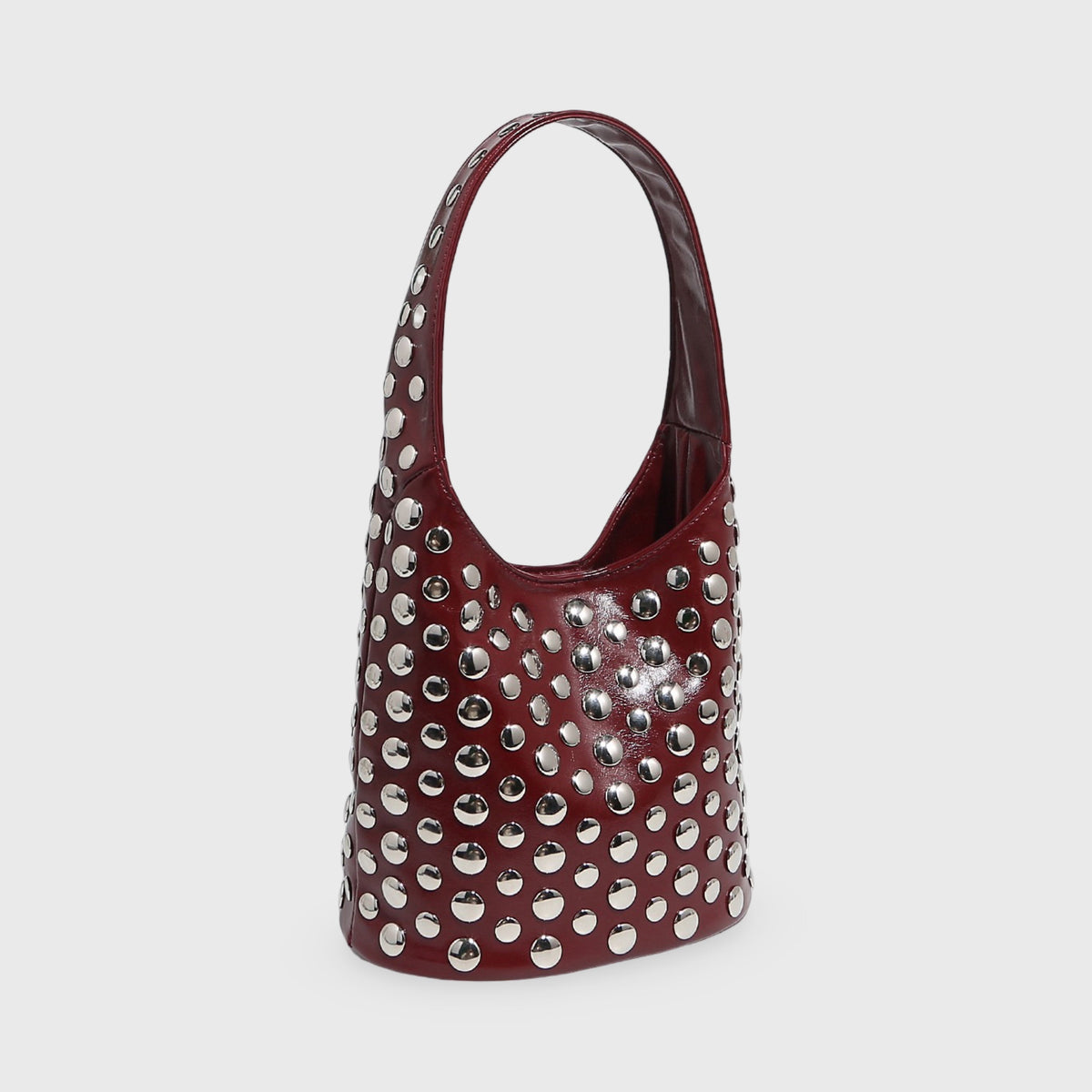 Bordeaux Crissy bucket taske set fra siden