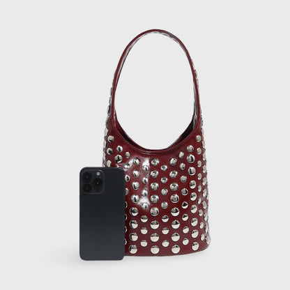 Bordeaux Crissy bucket taske detaljebillede