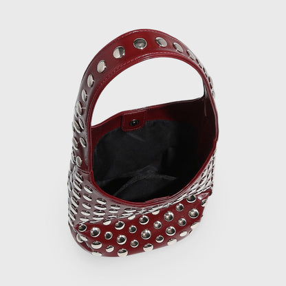Bordeaux Crissy bucket taske set skråt forfra