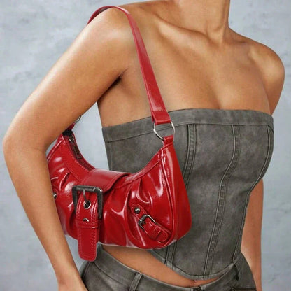 Rød Dream Vintage skuldertaske set skråt forfra