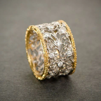 Filigranbånd | Bred ring med gennembrudt mønster – Visning 01