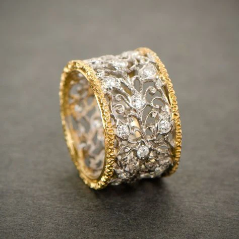 Filigranbånd | Bred ring med gennembrudt mønster – Visning 01