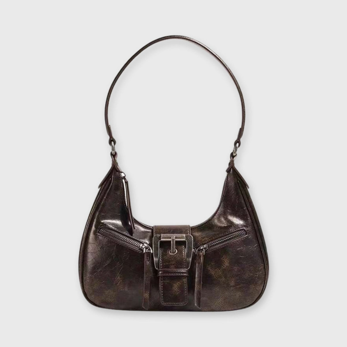 Mørkebrun Jenice crossbody set forfra