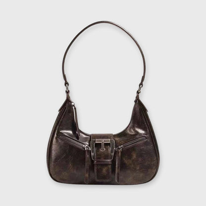 Mørkebrun Jenice crossbody set forfra