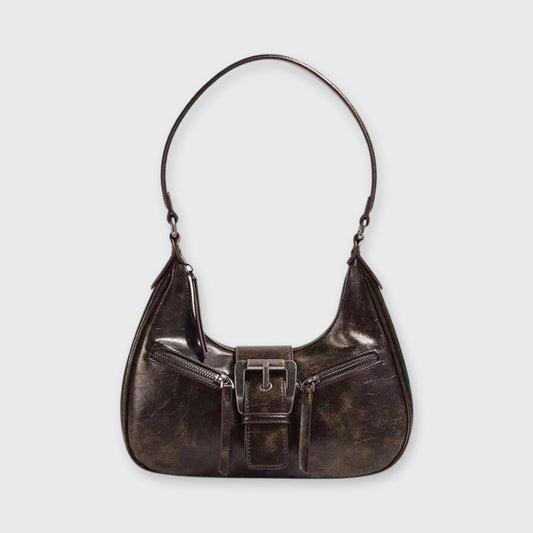 Mørkebrun Jenice crossbody set forfra