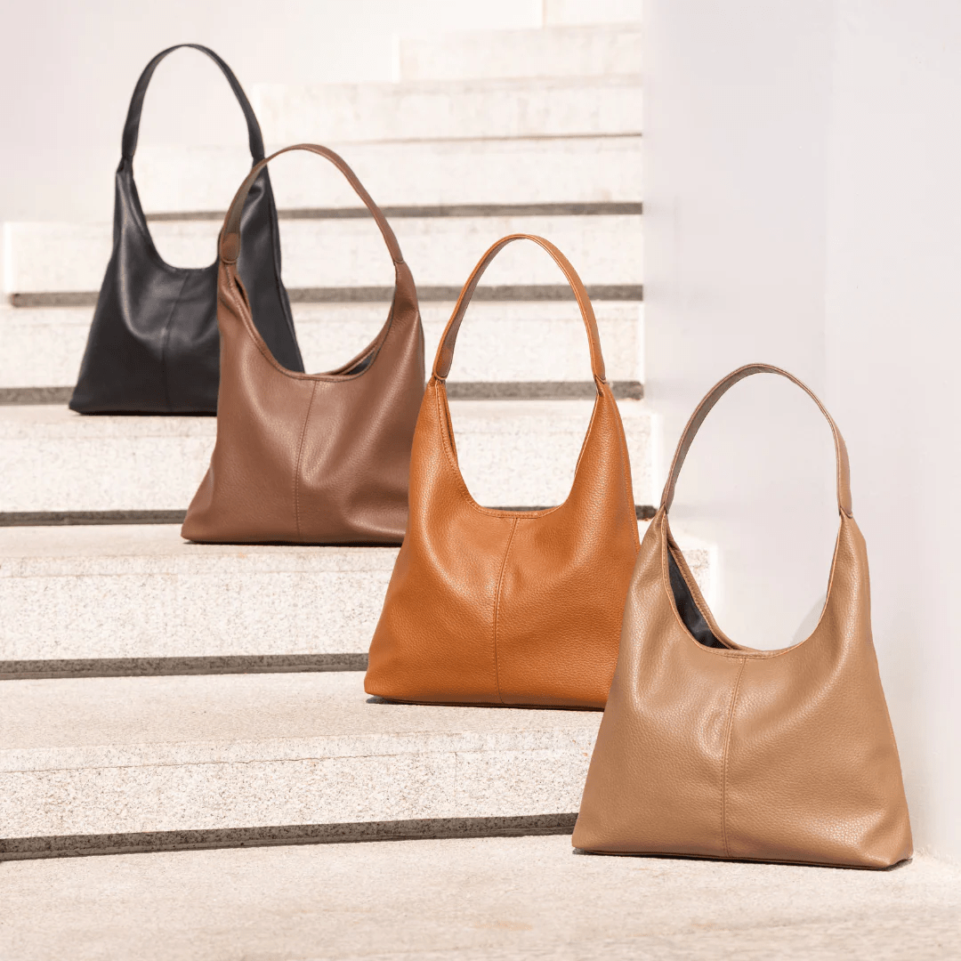 Cognac Jolie hobotaske set skråt forfra