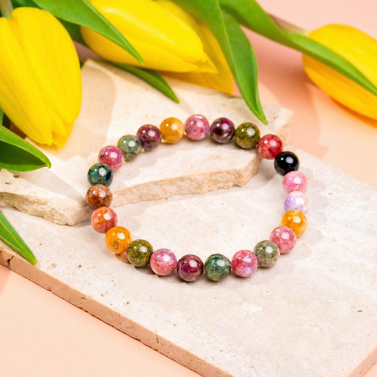 Jordforbindelse – Regnbueturmalin-armbånd | 8 mm – billede 1