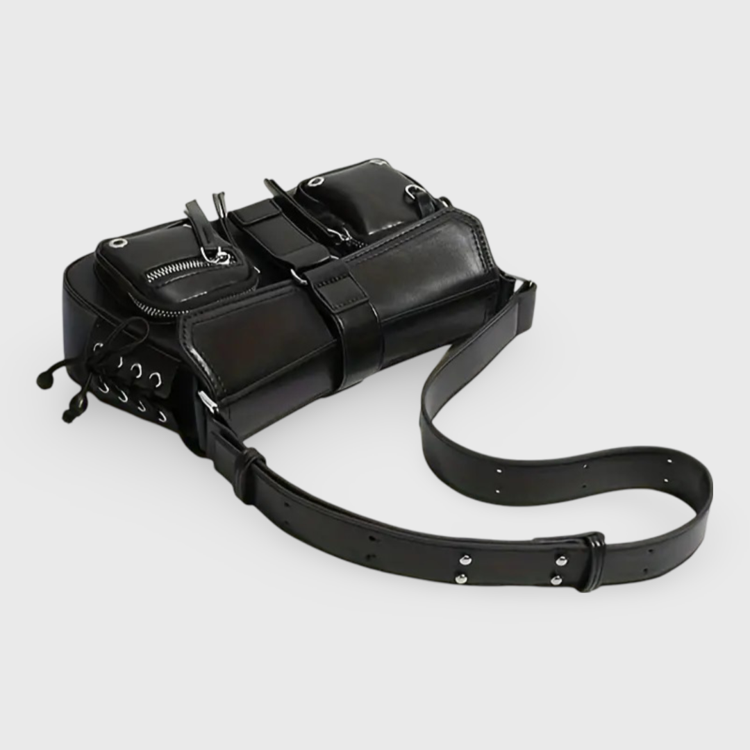 Sort Lace skuldertaske detaljebillede