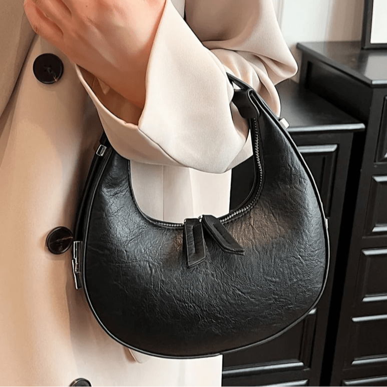 Sort Moon halvmåne taske detaljebillede
