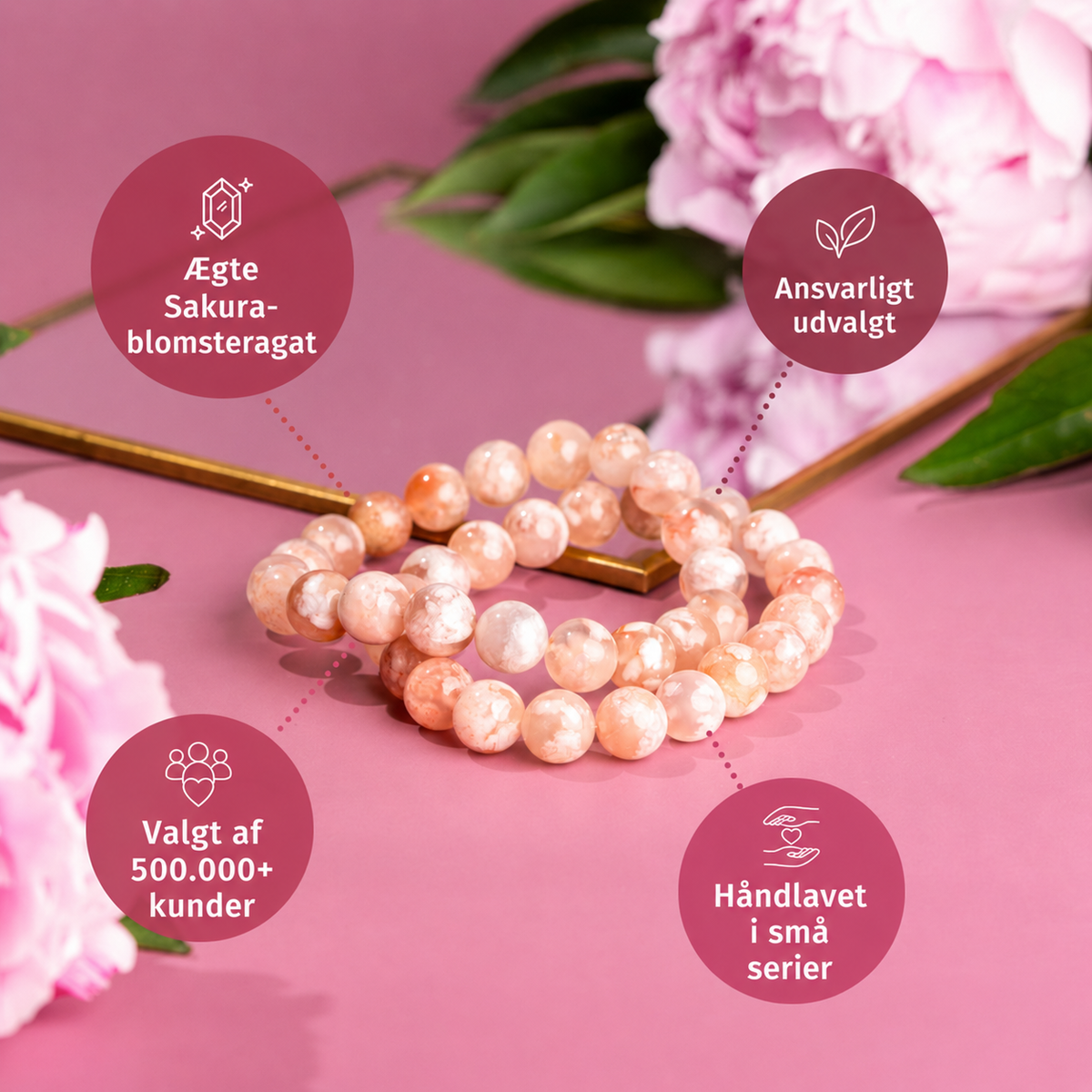 Nye Begyndelser – Sakura-agatarmbånd | 10 mm – billede 4