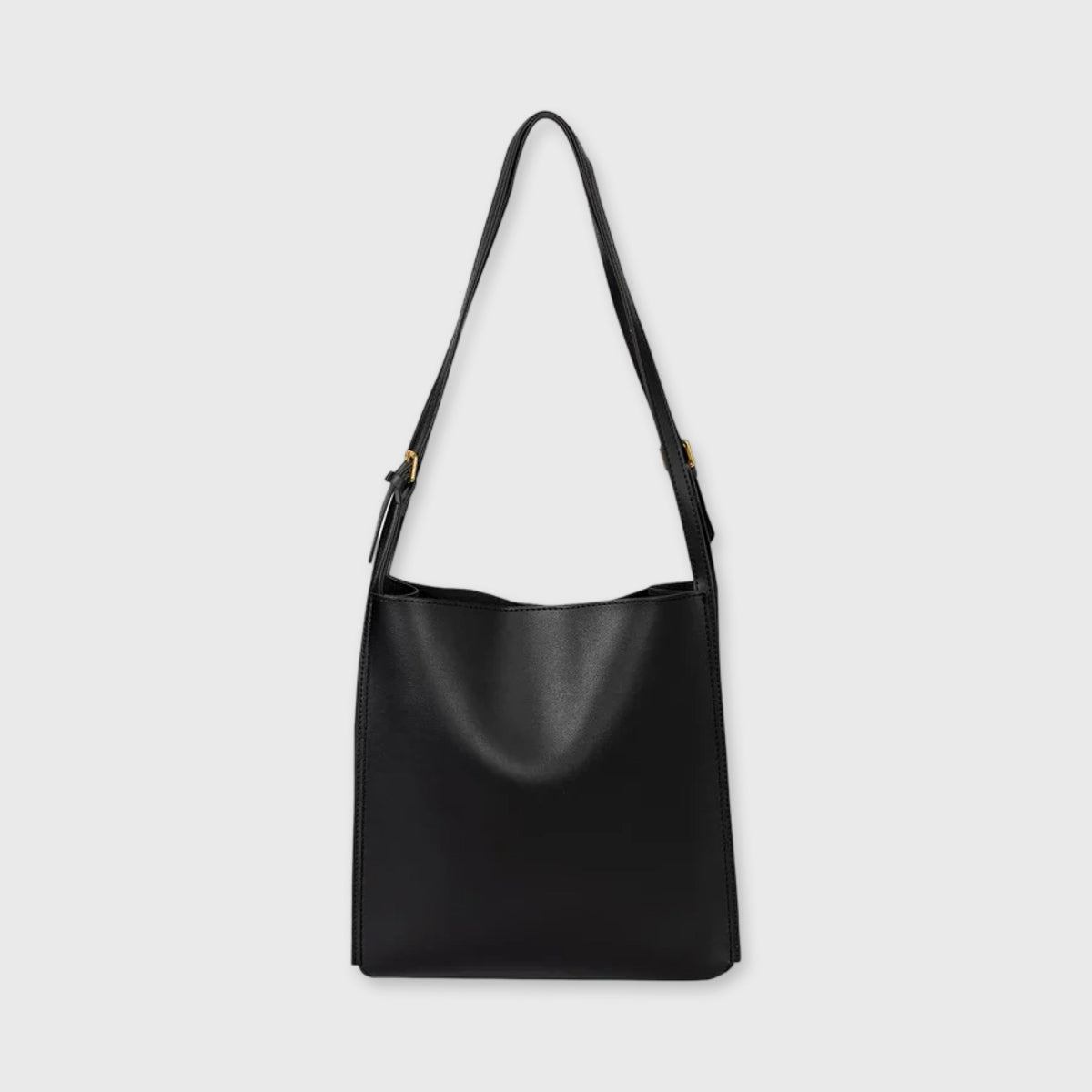 Sort Tote skuldertaske set forfra
