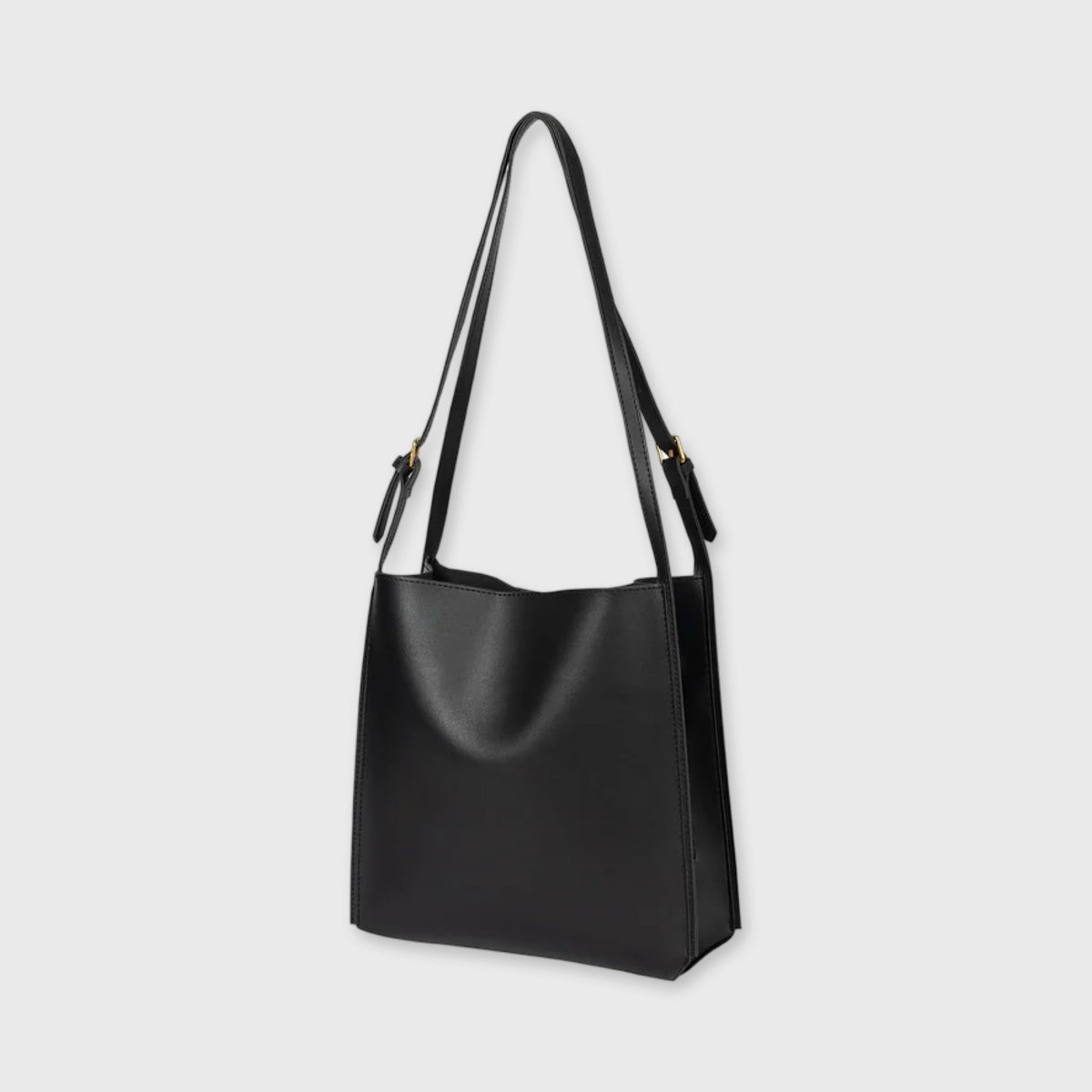 Sort Tote skuldertaske set fra siden