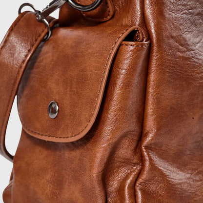 Cognac Valentina skuldertaske detaljebillede