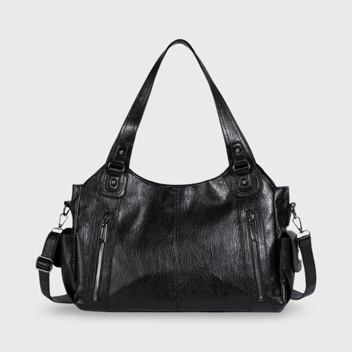 Sort Valentina skuldertaske set forfra