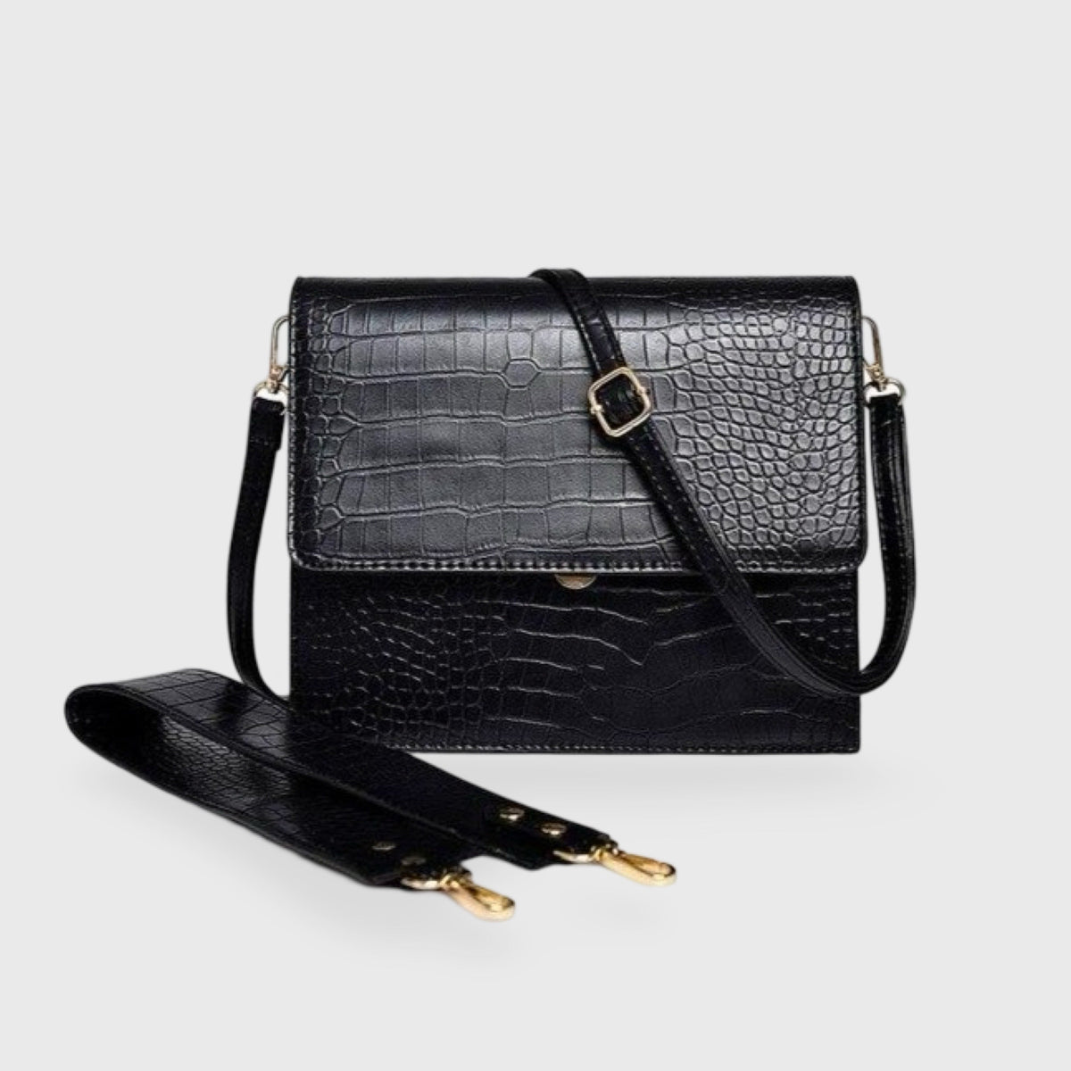 Sort Workday croco crossbody set forfra