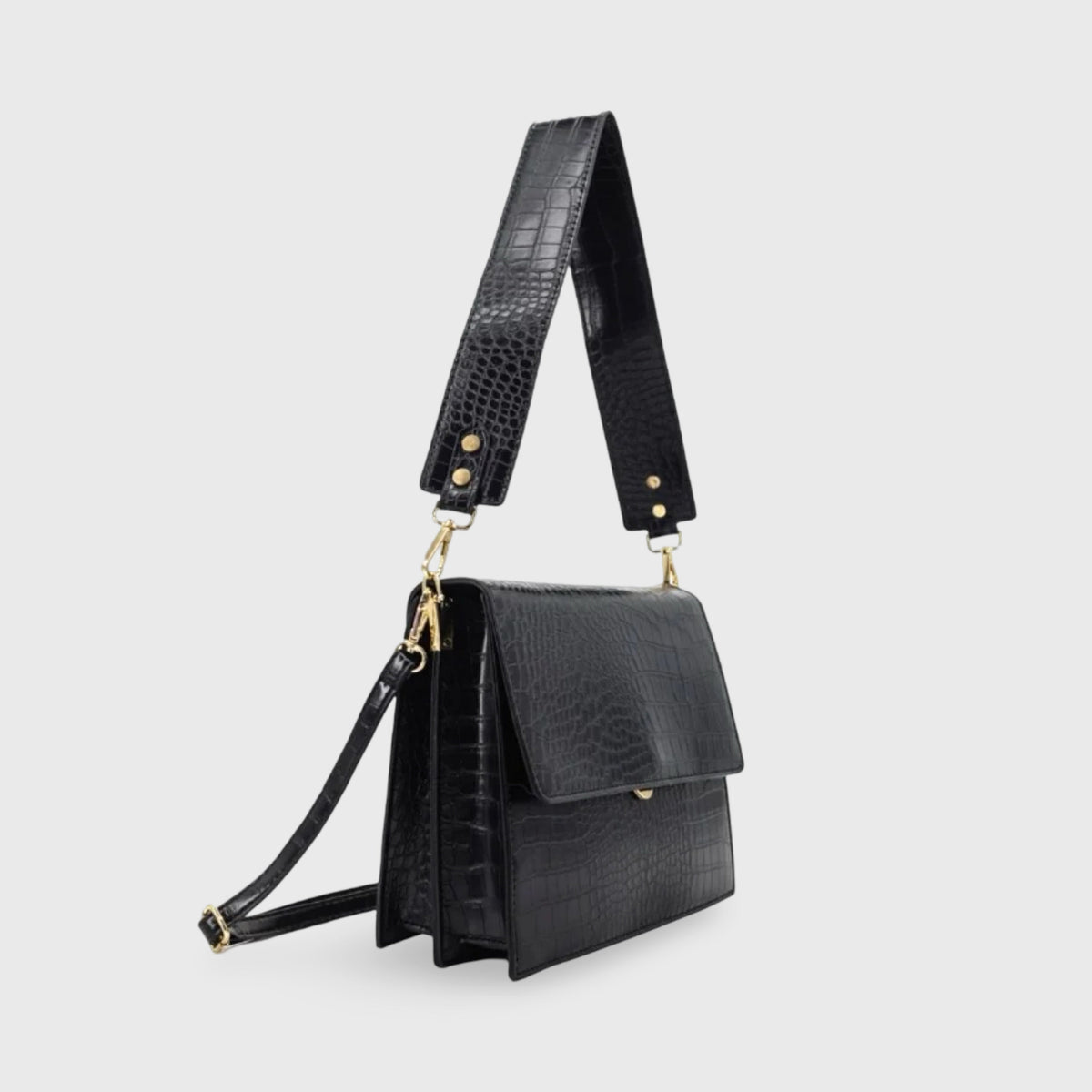 Sort Workday croco crossbody detaljebillede