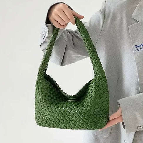 Grøn Woven skuldertaske detaljebillede