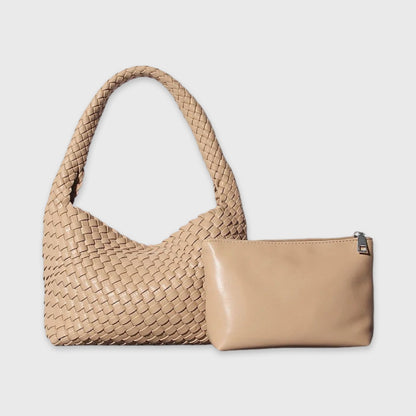 Sand Woven skuldertaske set forfra